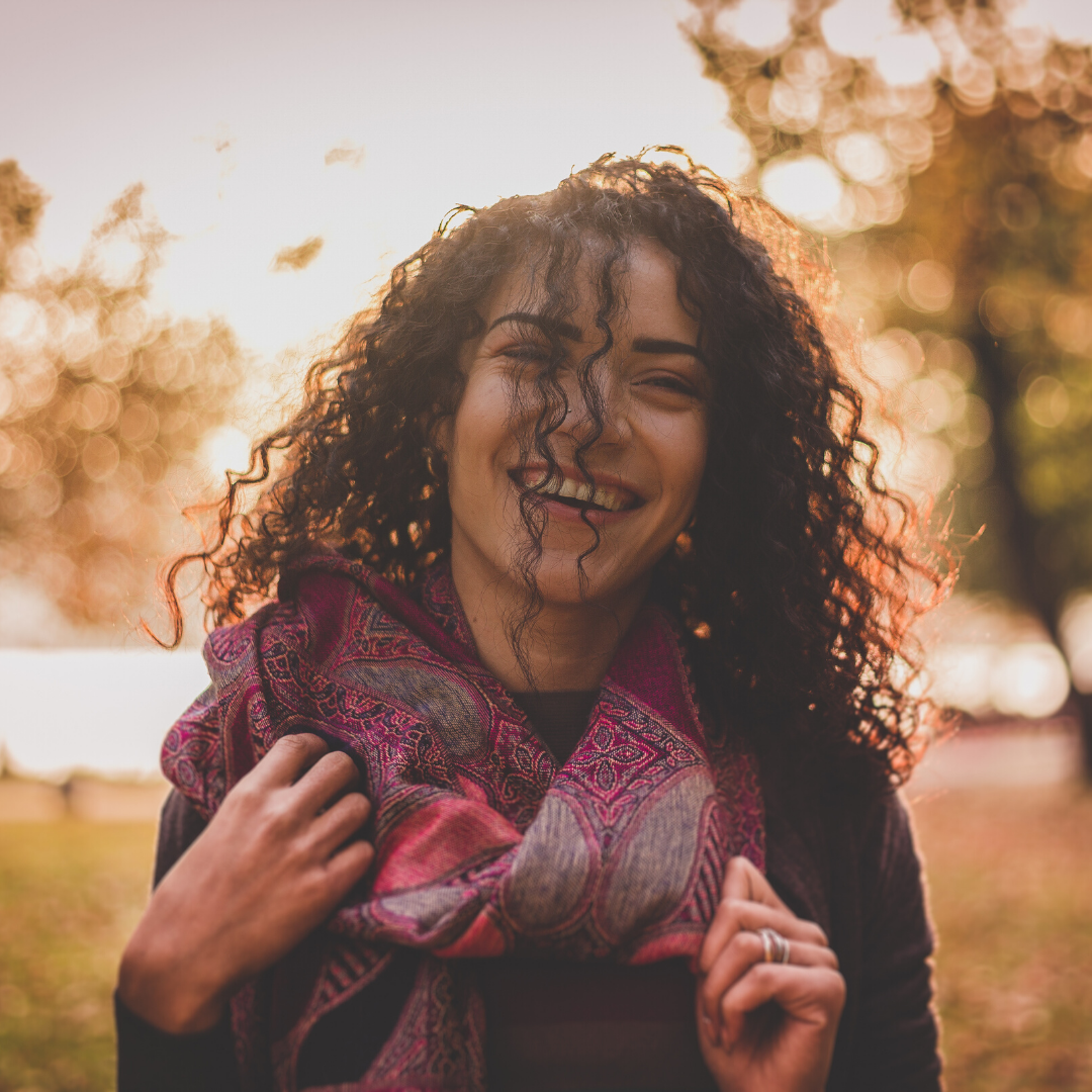 Smiling woman in the park